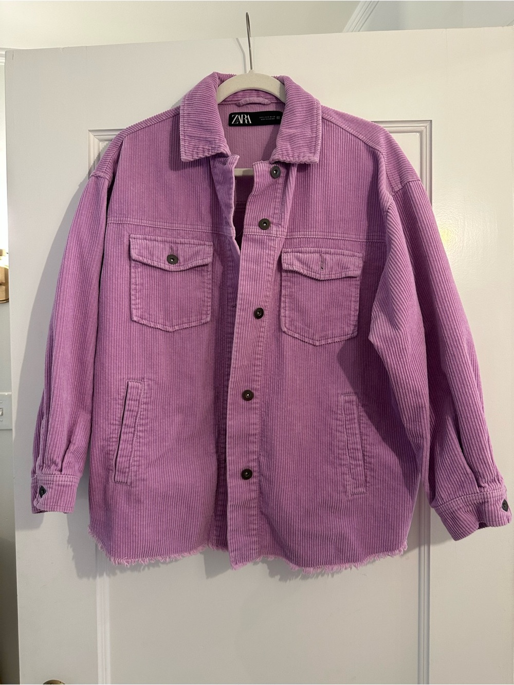 ZARA Lilac Corduroy Overshirt Jacket